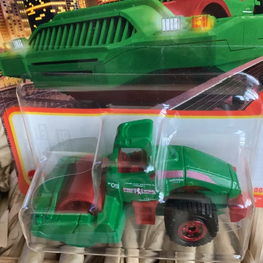 Matchbox Farm Machine Road Roller Construction Machine Vehicle Truck Green toy 🆕